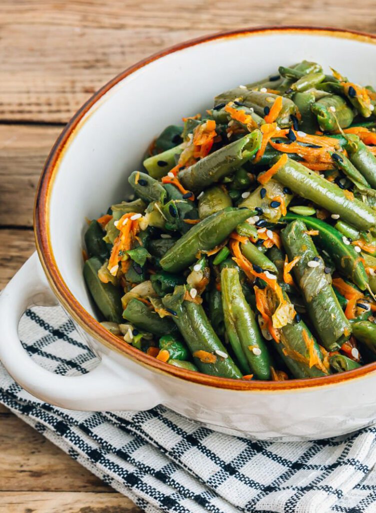 Maple-Glazed Turkey Breast with Sesame Green Beans and Carrots