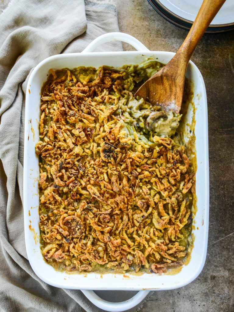 Classic Double Cheese Green Bean Casserole