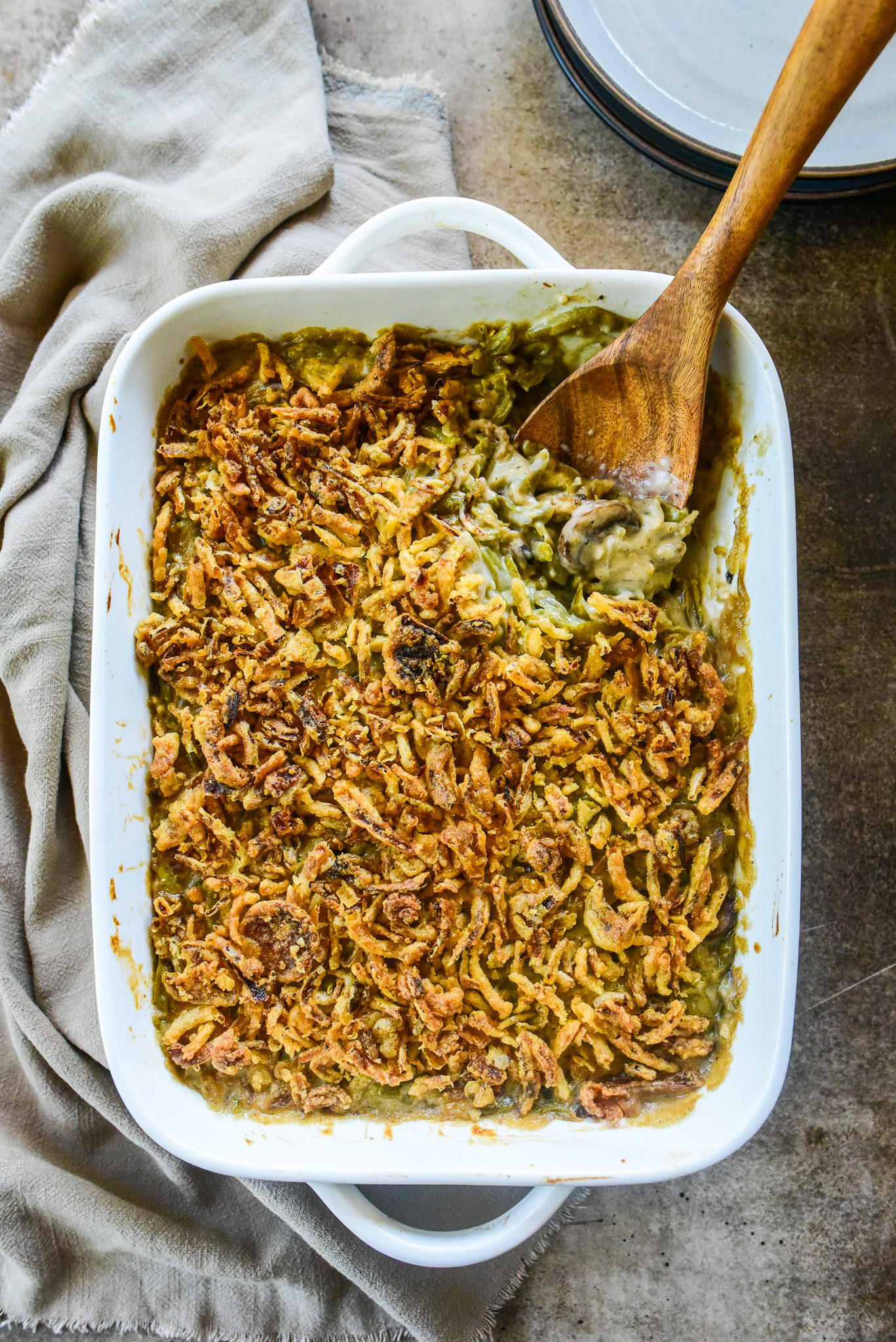 Classic Double Cheese Green Bean Casserole